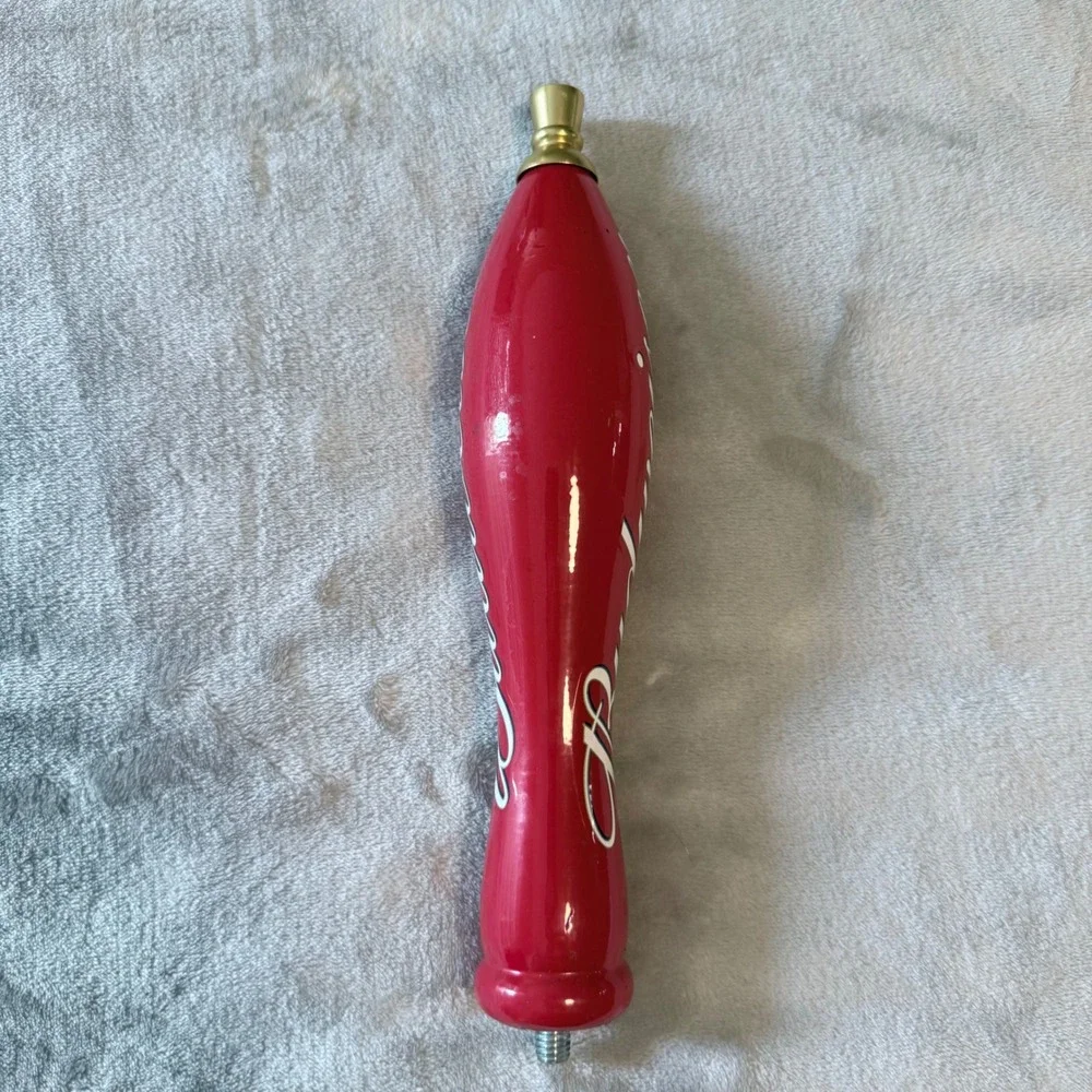 Budweiser Wooden Beer Tap Handle Red Draft Faucet Knob Bar Sign 10.5